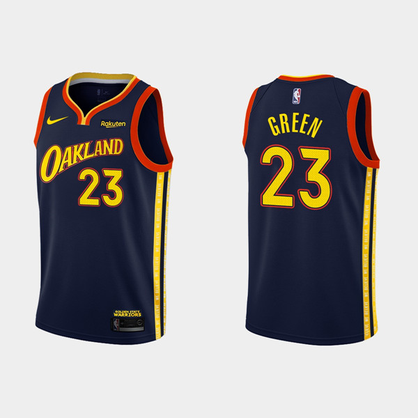 Men's Golden State Warriors #23 Draymond Green Navy NBA 2020-21 City Edition Stitched Jersey